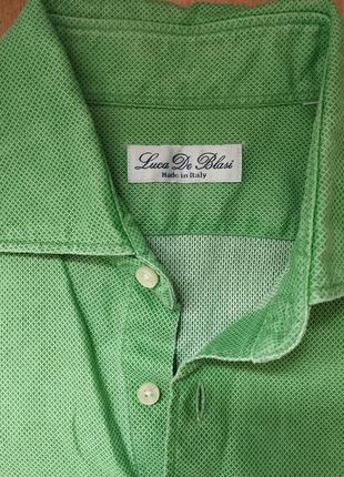 Стильная мужская рубашка зеленая (италия)2 фото