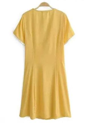 Літня сукня жовтого кольору ретро стиль7 фото