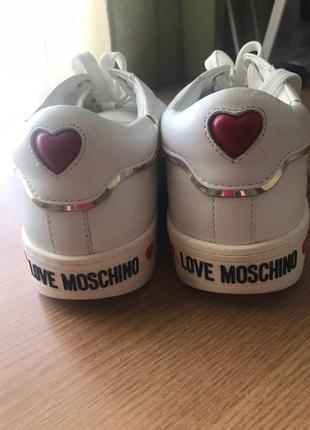 Кожаные кеды love moschino,3 фото