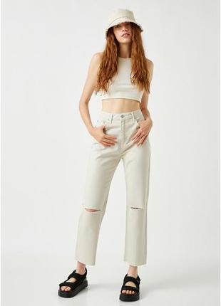 Прямые узкие джинсы slim с высокой посадкой zara - 34, 36.