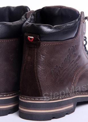 Ботинки кожаные зимние на меху wrangler aviator brown8 фото