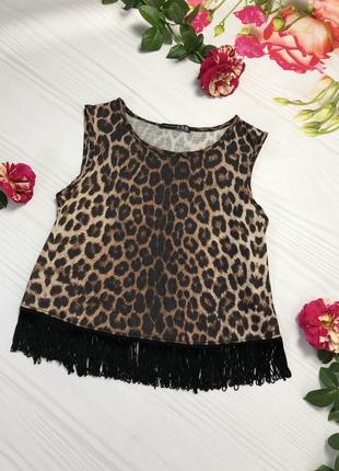 Топ с бахромой тигровый принт