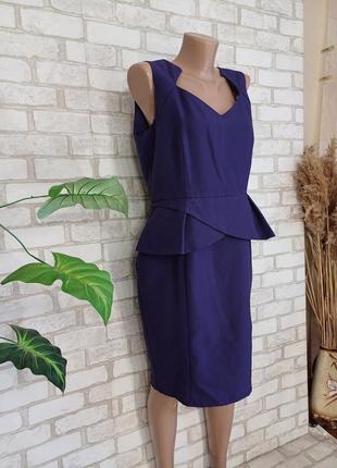 Фирменное dorothy perkins платье-миди с баской цвета "фиолет", размер хл3 фото