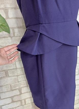 Фирменное dorothy perkins платье-миди с баской цвета "фиолет", размер хл6 фото