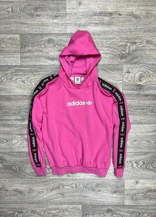 Adidas original кофта 12-13 yrs 158 см подростковая розовая с лампасами оригинал