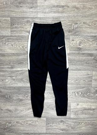 Nike dri-fit штаны 13-15 yrs 158-170 см подростковые зауженные футбольные чёрные оригинал