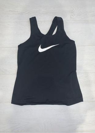 Спортивна жіноча майка чорна nike dri-fit m-l3 фото