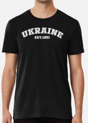 Мужская и женская патриотическая футболка с принтом ukraine est. 1991 украина