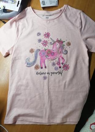 Новая футболка с единорогом на девочку 10-11 лет, р. 146 см.4 фото
