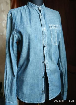 Тоненка джинсова сорочка від бренду vintage shirt fitted, р. s1 фото