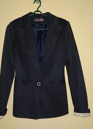 Темно-синий шерстяной пиджак жакет glem10 фото