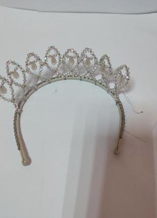 Тара, діадема корона з браслетом із стекляруса та бісера2 фото