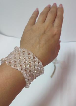 Тиара диадема корона и браслет из стекляруса и бисера