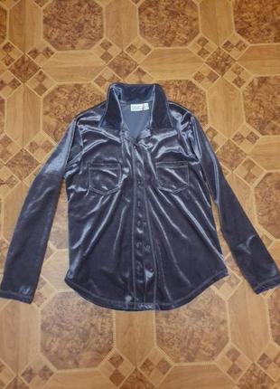 Велюровая рубашка графит, летний распродаж