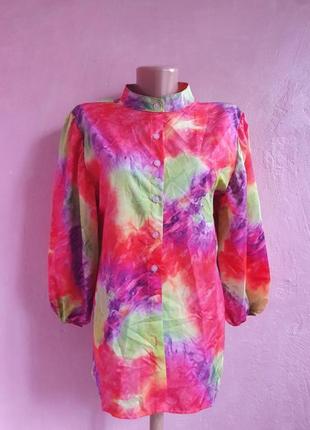 Яркая неоновая блуза рубашка, летний распродаж