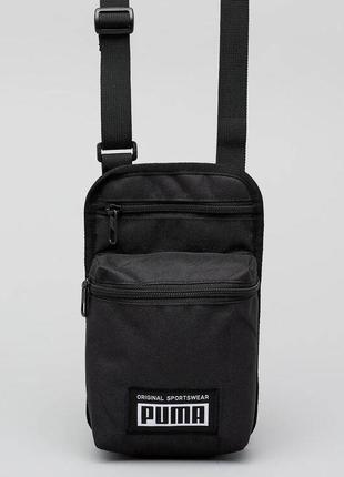 Сумка чоловіча чорна через плече puma aacademy portable оригінал