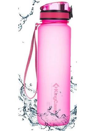 Пластиковая бутылка для воды kingcamp tritan bottle розовая на 1л1 фото