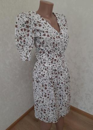 Милое натурольное платье в цветок3 фото