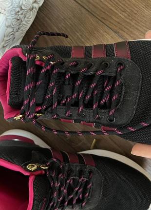 Оригінальні кросівки adidas neo label 40р високі кросівки в сіточку adidas чорні з рожевим5 фото