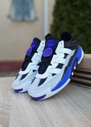 Мужские кроссовки adidas niteball white blue grey black