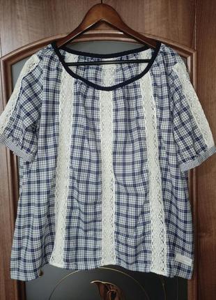 Коттоновая блуза с кружевом odd molly (100% хлопок)1 фото