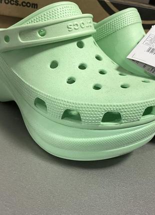 Crocs mint platform новые кроксы на платформе мятные6 фото