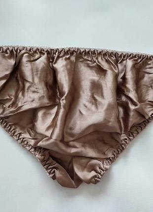 Шелковые трусы женские шёлк трусики бронзовые беж белье коричневые3 фото