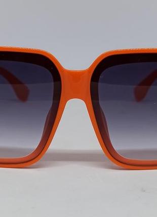 Окуляри в стилі hermes жіночі сонцезахисні в помаранчевій оправі2 фото