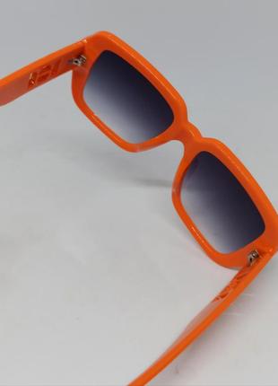 Окуляри в стилі hermes жіночі сонцезахисні в помаранчевій оправі5 фото