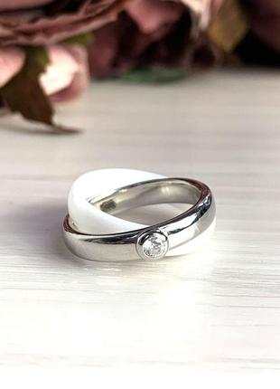 Серебряное кольцо komilfo с керамикой, вес изделия 6,79 гр (1765043) 19 размер2 фото