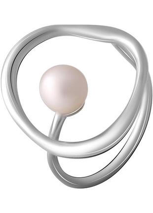 Срібне кільце komilfo з натуральними перлами, вага виробу 3,4 г (2069096) 18 розмір