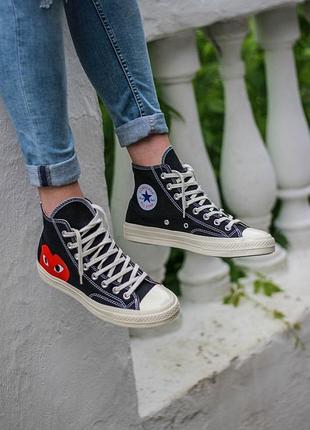 Кеди converse comme des garcons black high1 фото