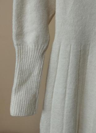 Mng трикотажное платье вязаное молочного цвета7 фото