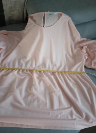 Розово персиковая блуза оверсайз большой размер10 фото