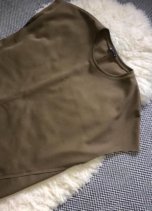 Zara футболка оверсайз неопрен недавние коллекции хаки плотная7 фото