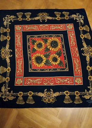 Шовкова хустка з логотипом hermes