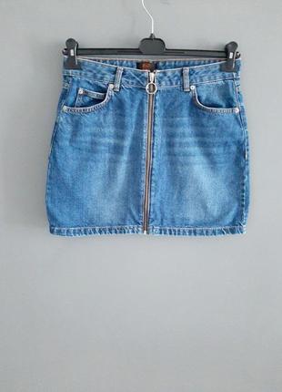 Стильна джинсова спідниця на блискавці_# 1811 фото