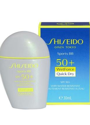 Сонцезахисний bb крем-спорт shiseido sports bb spf 50+( medium; natural)4 фото
