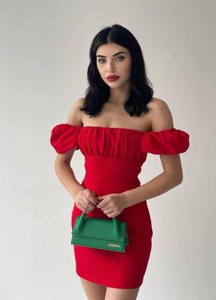 Червона коротка міні сукня зі шнуровкою на спині2 фото