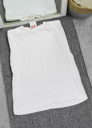 Новая белая футболка оверсайз с плечами h&m