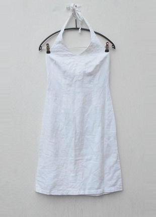 Біла лляна сукня сарафан із вишивкою 🌿