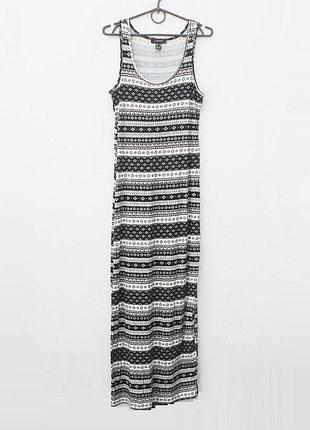Летнее трикотажное длинное платье из вискозы