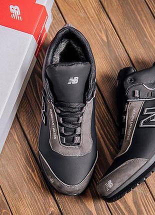 Чоловічі шкіряні зимові кросівки new balance classic black