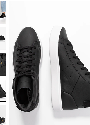Шкіряні кросівки adidas originals sleek mid, оригінал