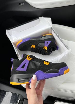 Кросівки nike air jordan 4 retro black violet1 фото