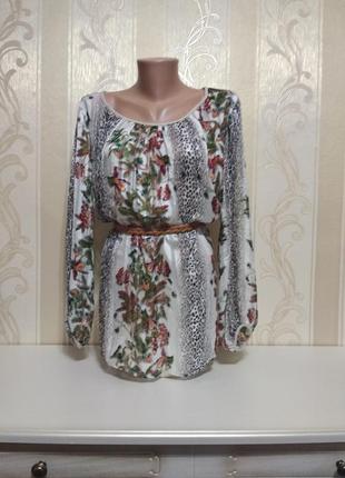 Шифонова блуза , леопард і квіти, італія.