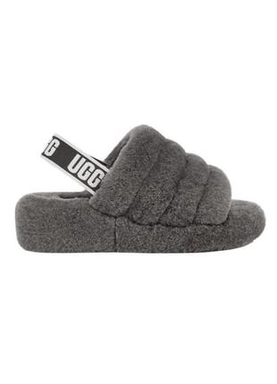 Ugg fluff тапочки сабо мюли босоножки тапочки овчина оригинал натканные без задника домашние1 фото