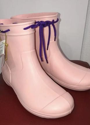 Жіночі резинові рожеві чобітки