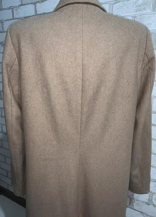 Шикарное бежевое пальто бренд h&m wool blend4 фото