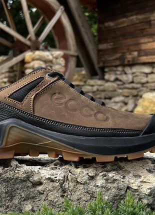 Кроссовки мужские кожаные ecco ботильоны trekking force olive